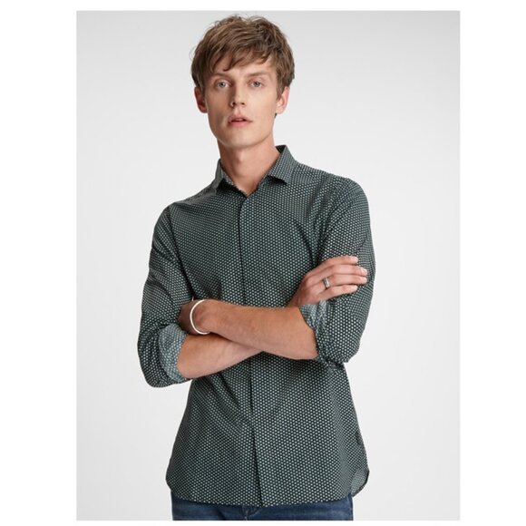 John Varvatos Other - New JOHN VARVATOS Star USA Men's Rodney Geo Patterned Concealed Placket Button S